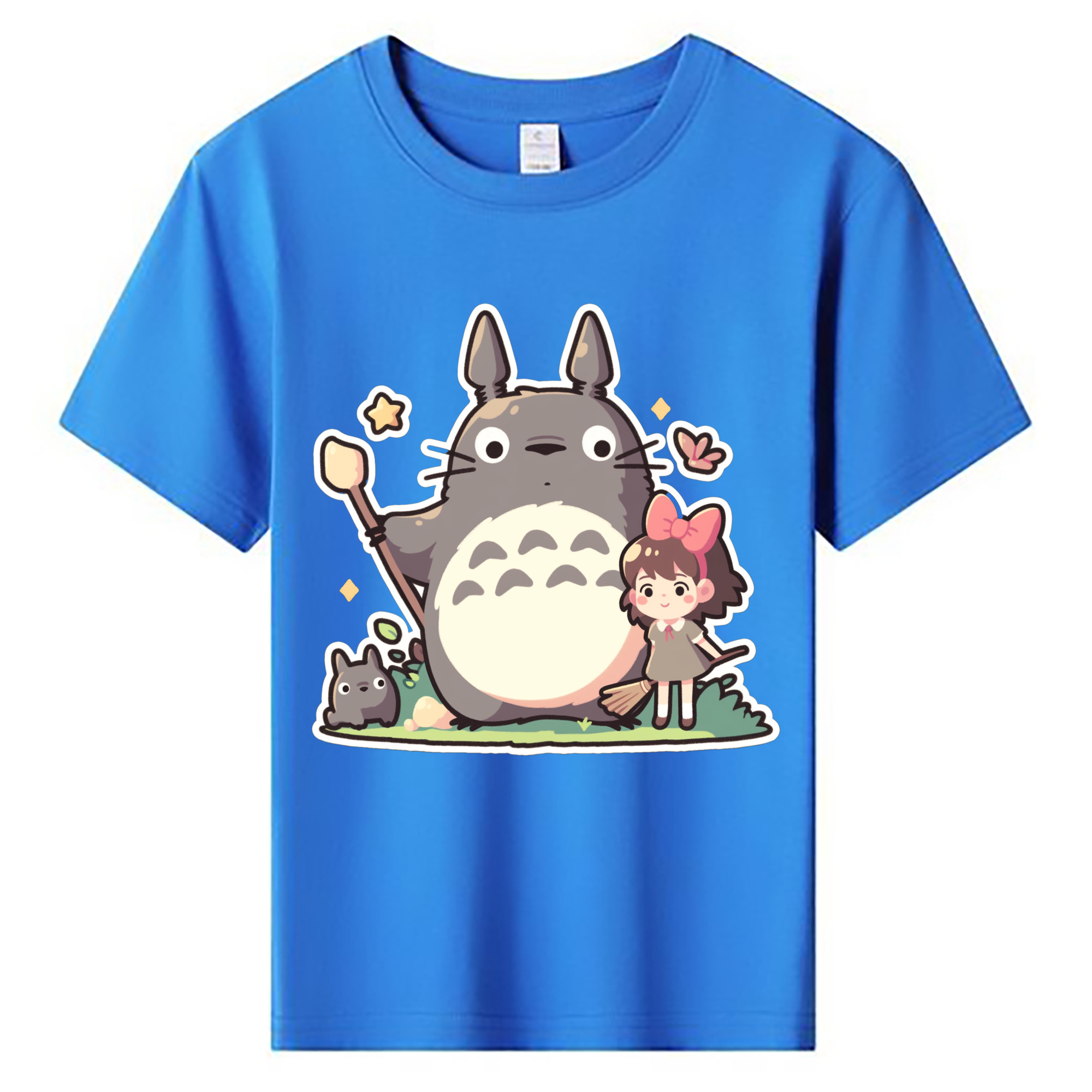 （画像用） となりのトトロ 草壁メイ 草壁サツキ My Neighbor Totoro Satsuki Kusakabe Mei Kusakabe 綿100％キッズTシャツ（フロントプリント）
